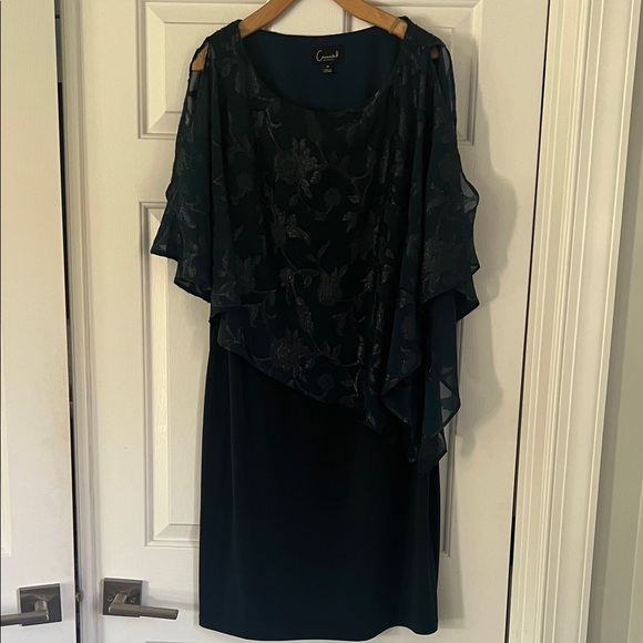 Connected Apparel Dark Teal Asymmetrical Dress - Picture 2 of 5